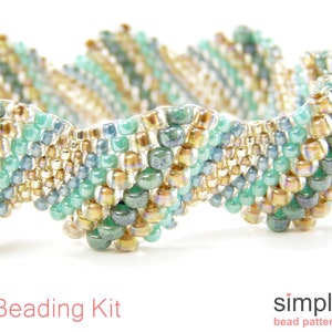 Easy Bracelet Kit for Adults (in Silver, Brown and Blue): "Neptunia Design