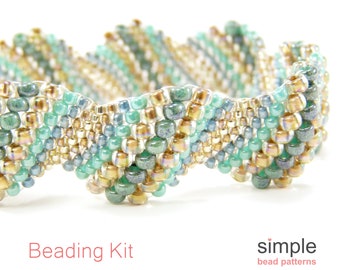 Easy Bracelet Kit for Adults (in Silver, Brown and Blue): "Neptunia Design