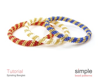 Tubular Peyote Bracelet Tutorial PDF. "Spiraling Bangles" Design