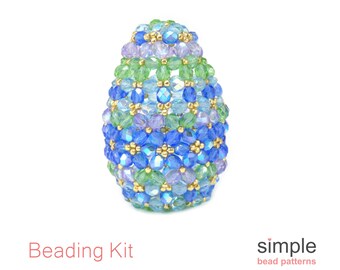 Beaded Easter Eggs Kit, Bead Kits for Adults, Beadweaving Kits, Easter Eggs Ornaments, Gifts for Jewelry Maker, Easter Beading Kits, K-00826