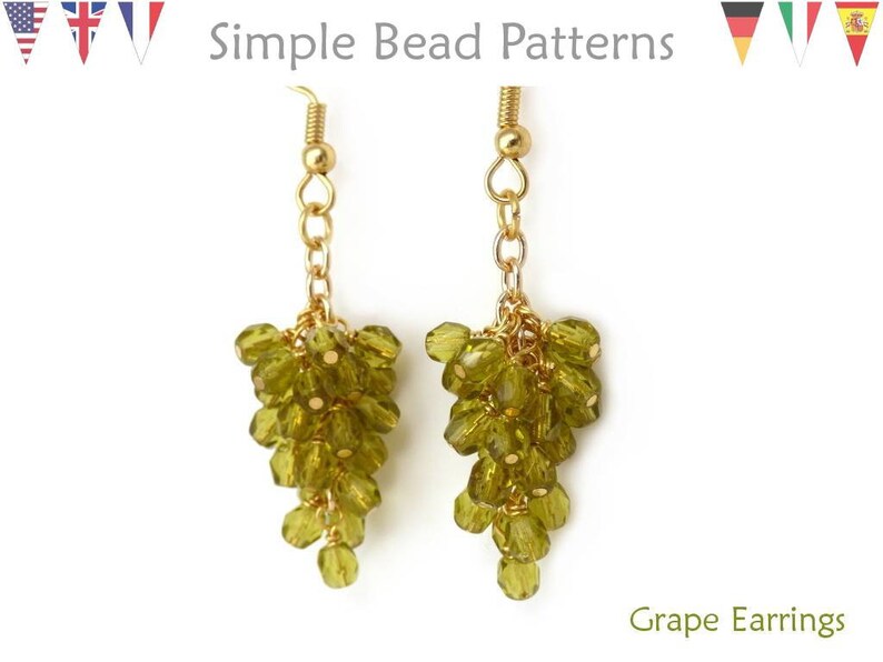 Grape Earrings Tutorial Beaded Grapes Earrings Tutorial Etsy