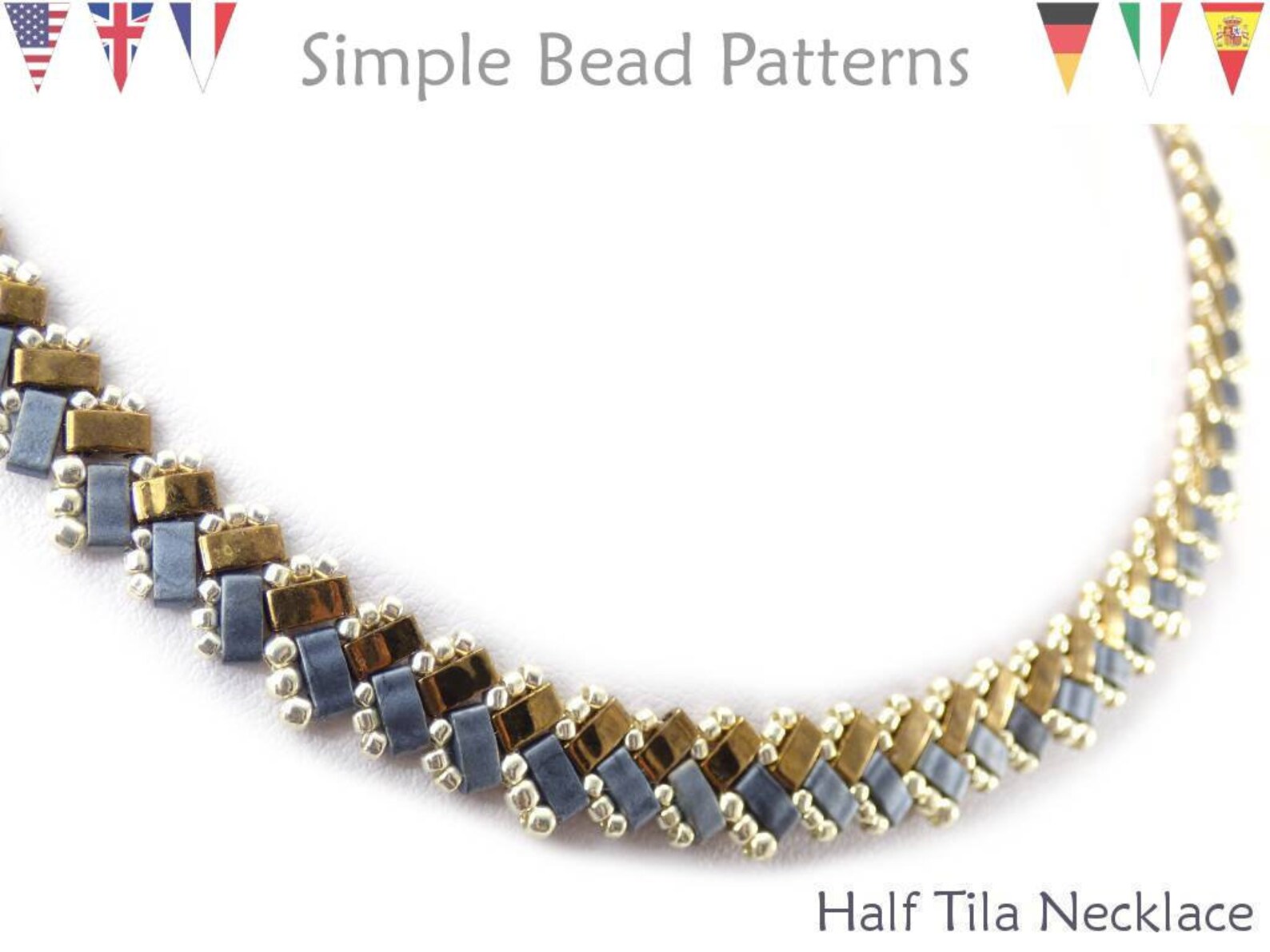 Two Hole Beads Beading Pattern Half Tila Tutorials Etsy