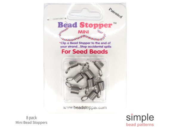 Mini Bead Stoppers 4-pkg-plastic Topped Metal