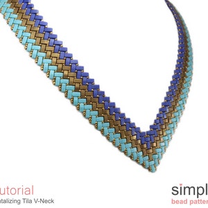 Half Tila Bead V-Shape Necklace Pattern PDF: "Tantalizing Tila V-Neck" Design image 5