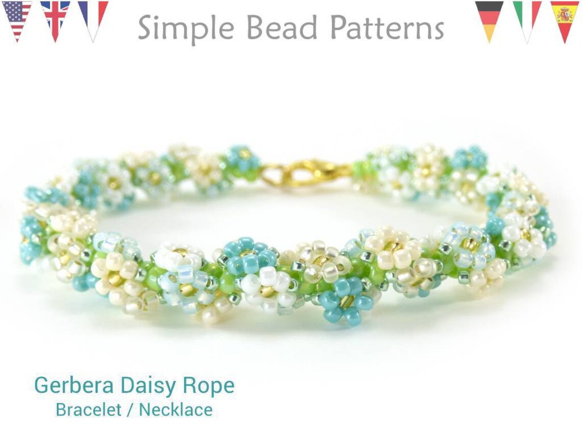 Beaded Daisy Chain Stitch Bracelet and Necklace Beading Etsy