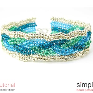 Bracelet Beading Pattern, Beaded Bracelet Tutorial, Beaded Jewelry Making Instructions, Beadweaving Directions, DIY Braided Bracelet P-00047