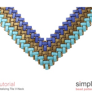 Half Tila Bead V-Shape Necklace Pattern PDF: "Tantalizing Tila V-Neck" Design image 9