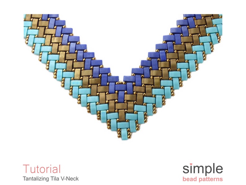 Half Tila Bead V-Shape Necklace Pattern PDF: "Tantalizing Tila V-Neck" Design image 9