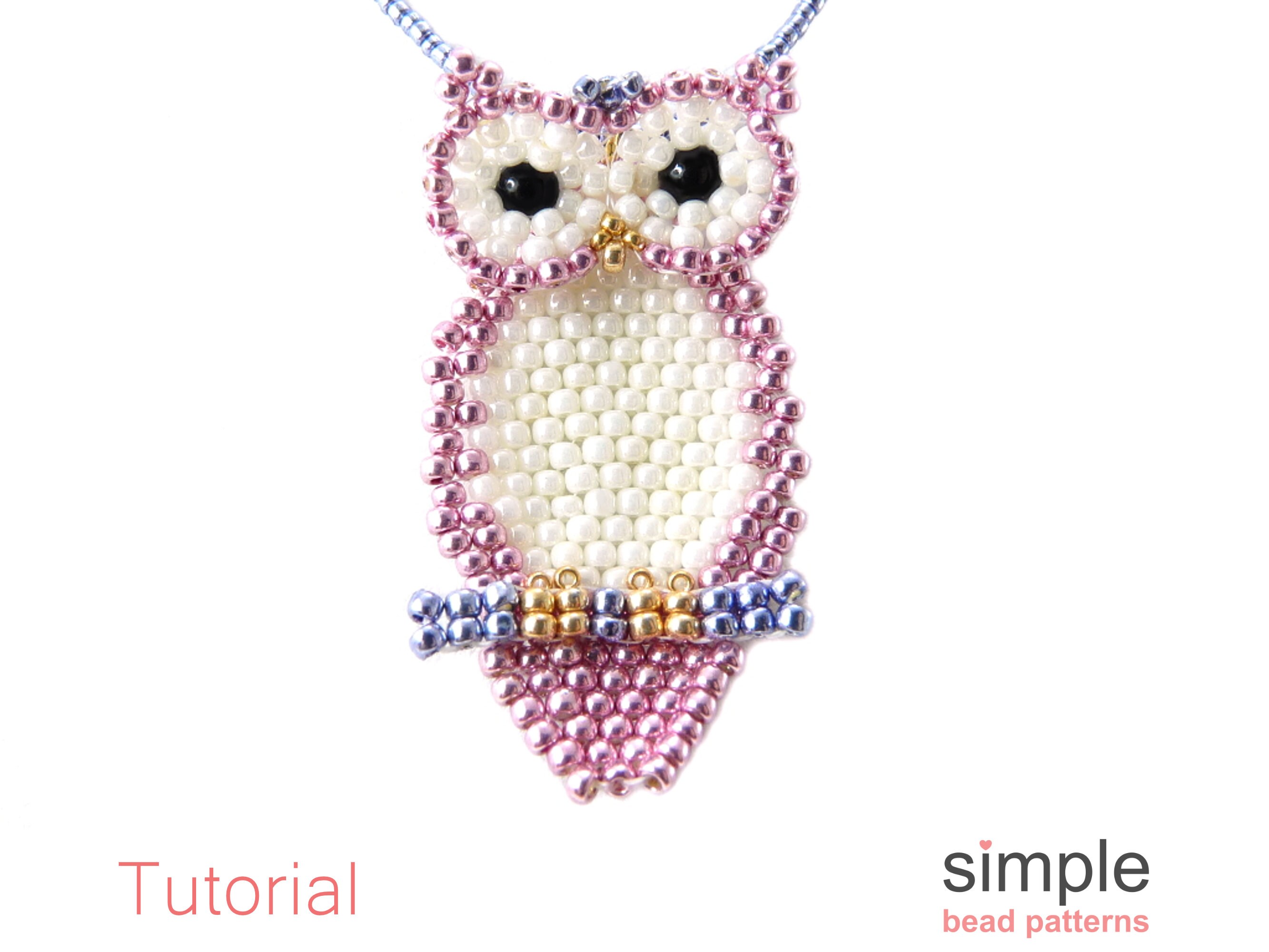 Beaded Owl Pattern Beaded Owl Pendant Necklace Tutorial Owl Etsy