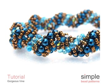 Jewelry Making Tutorial, Beading Pattern, Beaded Bracelet Pattern, Necklace Bead Tutorial, Dutch Spiral Stitch Beading Instructions P-00193