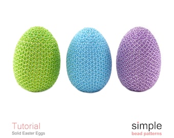 Beaded Easter Egg Pattern, Easter Beading, DIY Faberge Eggs, Simple Bead Patterns, Beadweaving Tutorials, Beading Easter Eggs Gifts, P-00351