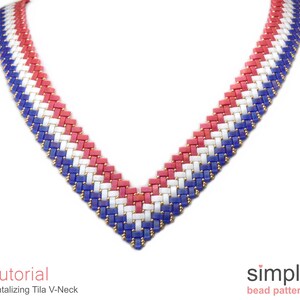 Half Tila Bead V-Shape Necklace Pattern PDF: "Tantalizing Tila V-Neck" Design image 3