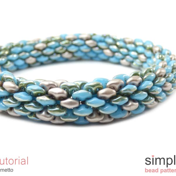 SuperDuo Beading Pattern, Super Duo Bracelet Tutorial,  2 Hole Bead Patterns, Two Hole Bead Tutorial, Jewelry Making Instructions, P-00295