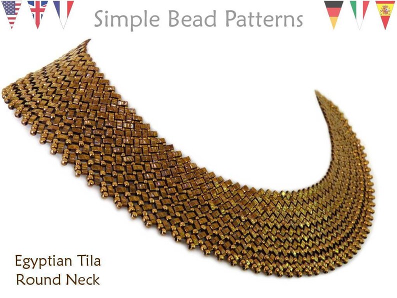 Half Tila Beaded Necklace Patterns Bead Weaving Necklace Etsy
