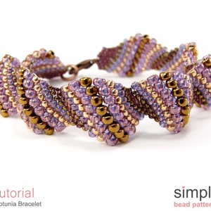 Flat Cellini Spiral Bracelet Beading Pattern, Peyote Stitch Bead Tutorial, DIY Jewelry Making Peyote Stitch Beaded Bracelet Tutorial P-00283 image 10