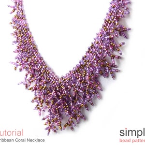 Fringe Necklace Jewelry Making Tutorial PDF: "Caribbean Coral Necklace" Design