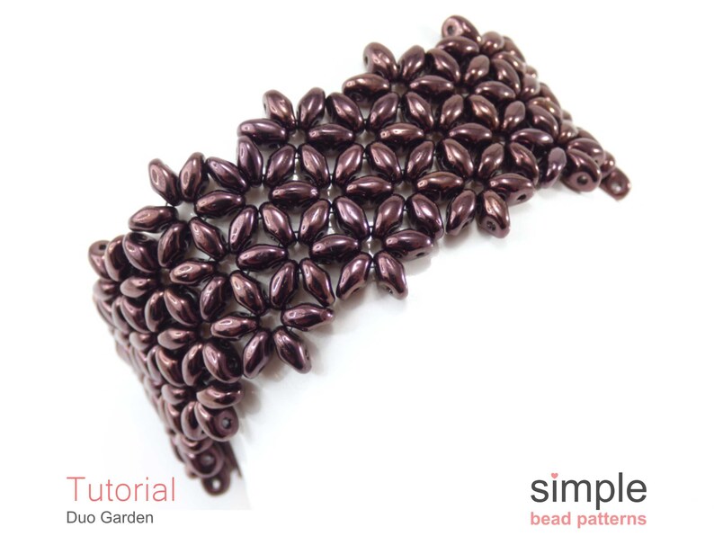 Bracelet Beading Pattern, SuperDuo Bead Tutorial, Jewelry Making Pattern, Two Hole Bead Instructions, 2 Hole SuperDuo Bead Pattern, P-00136 image 7