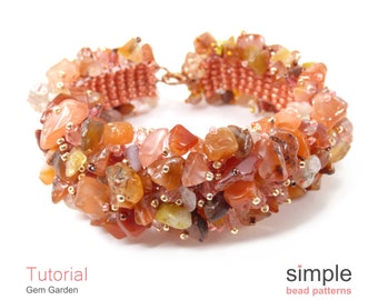 Bracelet Pattern, Beaded Bracelet Tutorial, Gemstone Bracelet Beading Pattern, Jewelry Making Tutorial, Beaded Gemstone Bracelet, P-00177