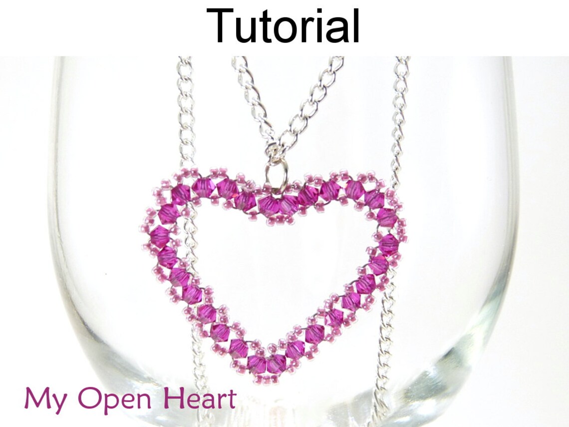 Beaded Heart Pendant Necklace Beading Tutorials and Patterns Etsy