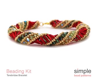 Bracelet Making Kit, Beaded Tube Bracelet Beadweaving Kit, Beaded Bracelet Kit, Jewelry Making Kit, Beading Kit, Bead Kit Bracelet, K-01062