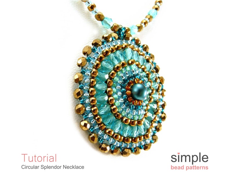 Simple Bead Patterns Pendant Beading Tutorial Circular Etsy