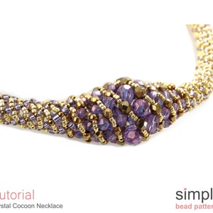 Beading Tutorial Pattern Beaded Necklace Russian Spiral Stitch Simple Bead Patterns Crystal Cocoon P-00096 image 7