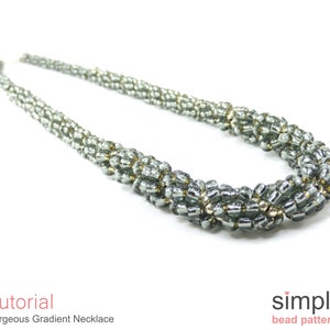 Necklace Beading Pattern, Beaded Necklace Tutorial, Jewelry Making Beading Pattern, Gradating Necklace, Spiral Stitch, Spiral Rope, P-00192