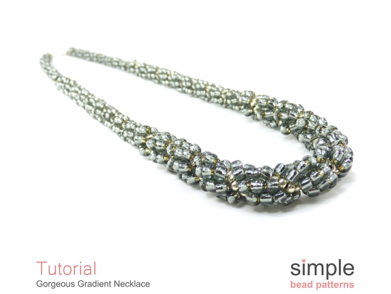 Necklace Beading Pattern, Beaded Necklace Tutorial, Jewelry Making Beading Pattern, Gradating Necklace, Spiral Stitch, Spiral Rope, P-00192 image 1