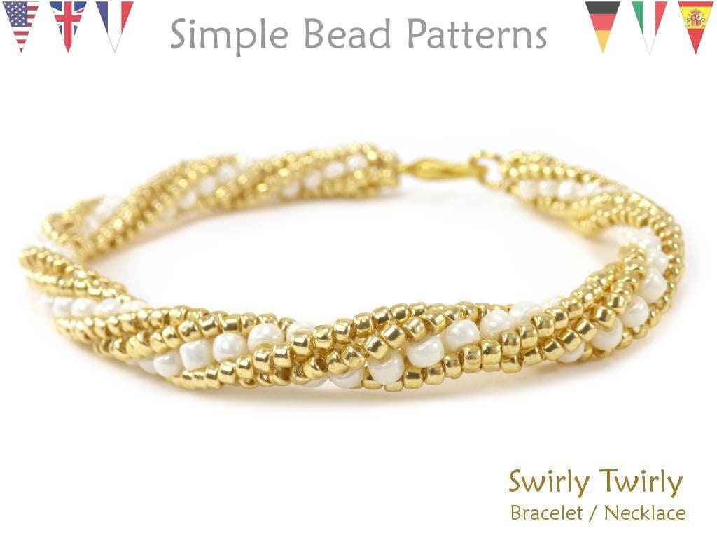 Twisted Herringbone Stitch Beaded Spiral Bracelet Necklace - Etsy