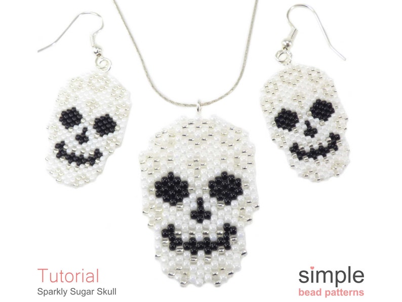 Sugar Skull Beading Pattern PDF: "Sparkly Sugar Skull Collection" Design bild 1