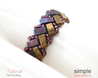 Beaded Ring Tutorial PDF: "Half Tila Ring" Design