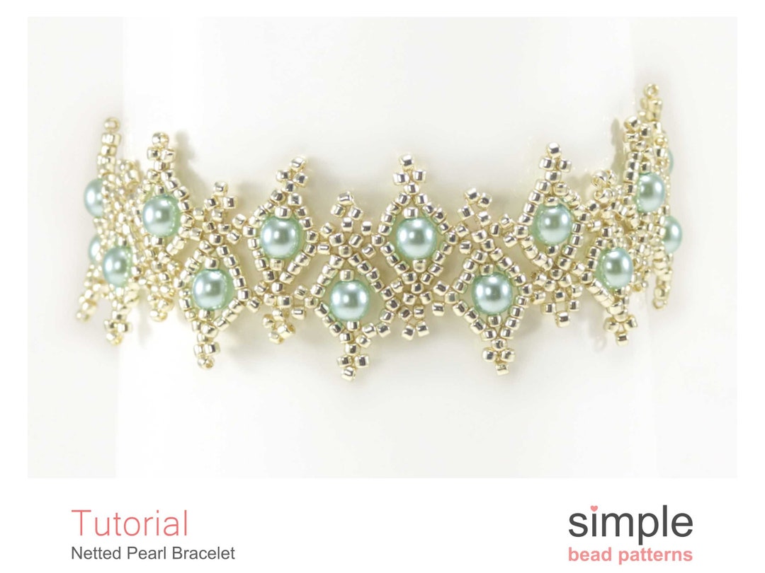 Pearl Bracelet Beading Pattern, Beaded Pearl Bracelet Tutorial, Pearl