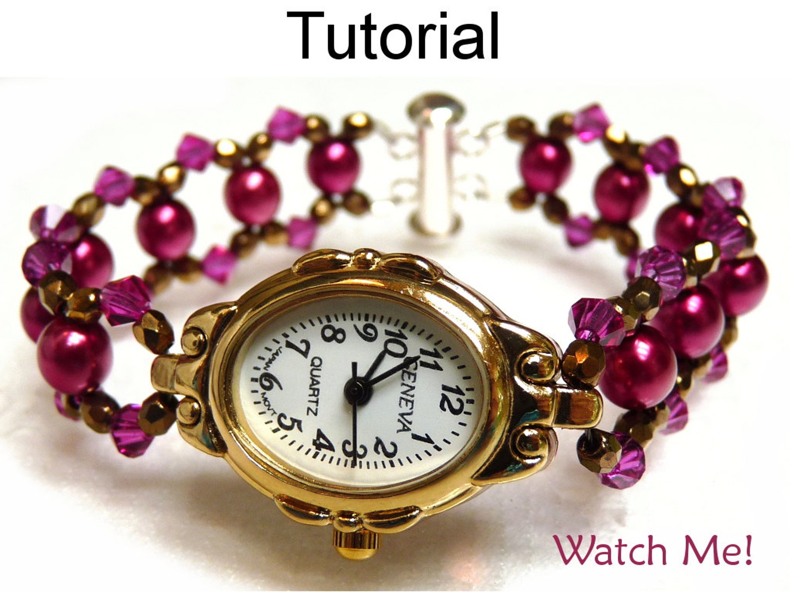 Beaded Watch Band Patterns and Tutorial Beaded Watch Bracelet Etsy
