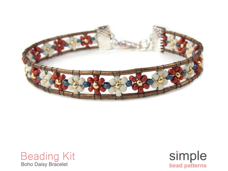 Beaded Leather Wrap Bracelet Beading Kit Beadweaving Kit Etsy