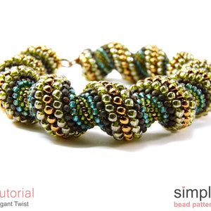 Beading Pattern, Jewelry Making Tutorial, Bracelet Instructions, Necklace Tutorial, Cellini Spiral Peyote Stitch Beadweaving Pattern P-00148