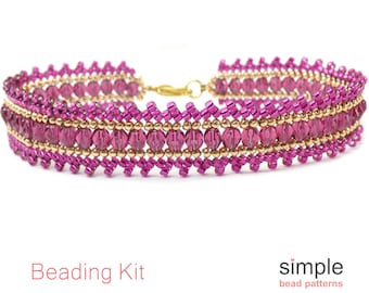 Jewelry Making Kit for Adults (in Fuchsia and Gold): "Simply Chic" Design