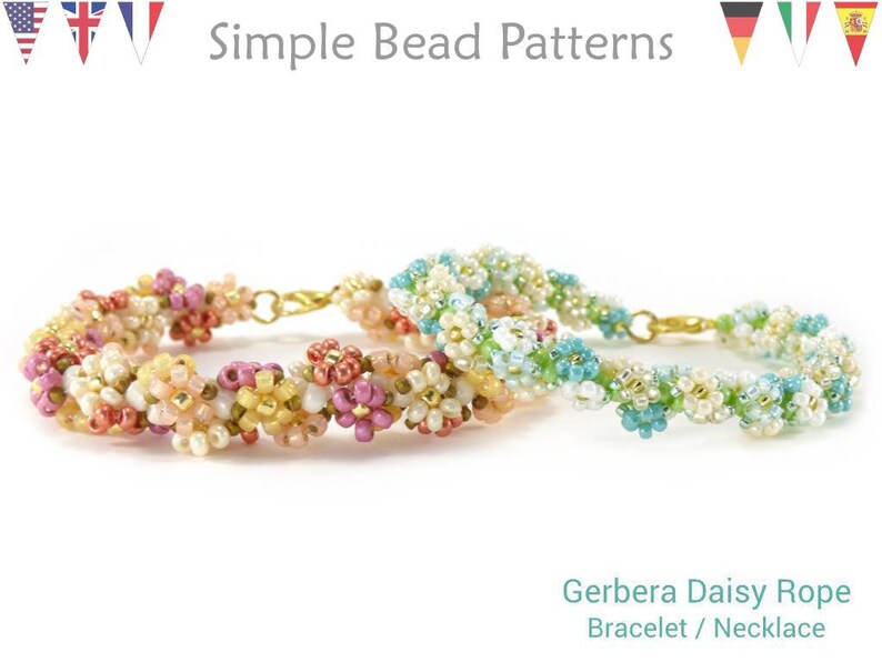 Beaded Daisy Chain Stitch Bracelet and Necklace Beading Etsy