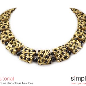Carrier Bead Pattern PDF: "Cheetah Carrier Bead Necklace" Design image 3