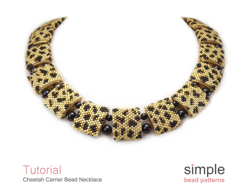 Carrier Bead Pattern PDF: "Cheetah Carrier Bead Necklace" Design image 3