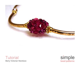 Beaded Bead Tutorial PDF: "Berry Victorian Necklace" Design
