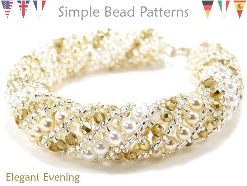 Netted Stitch Beading Pattern Bracelet Necklace Jewelry | Etsy