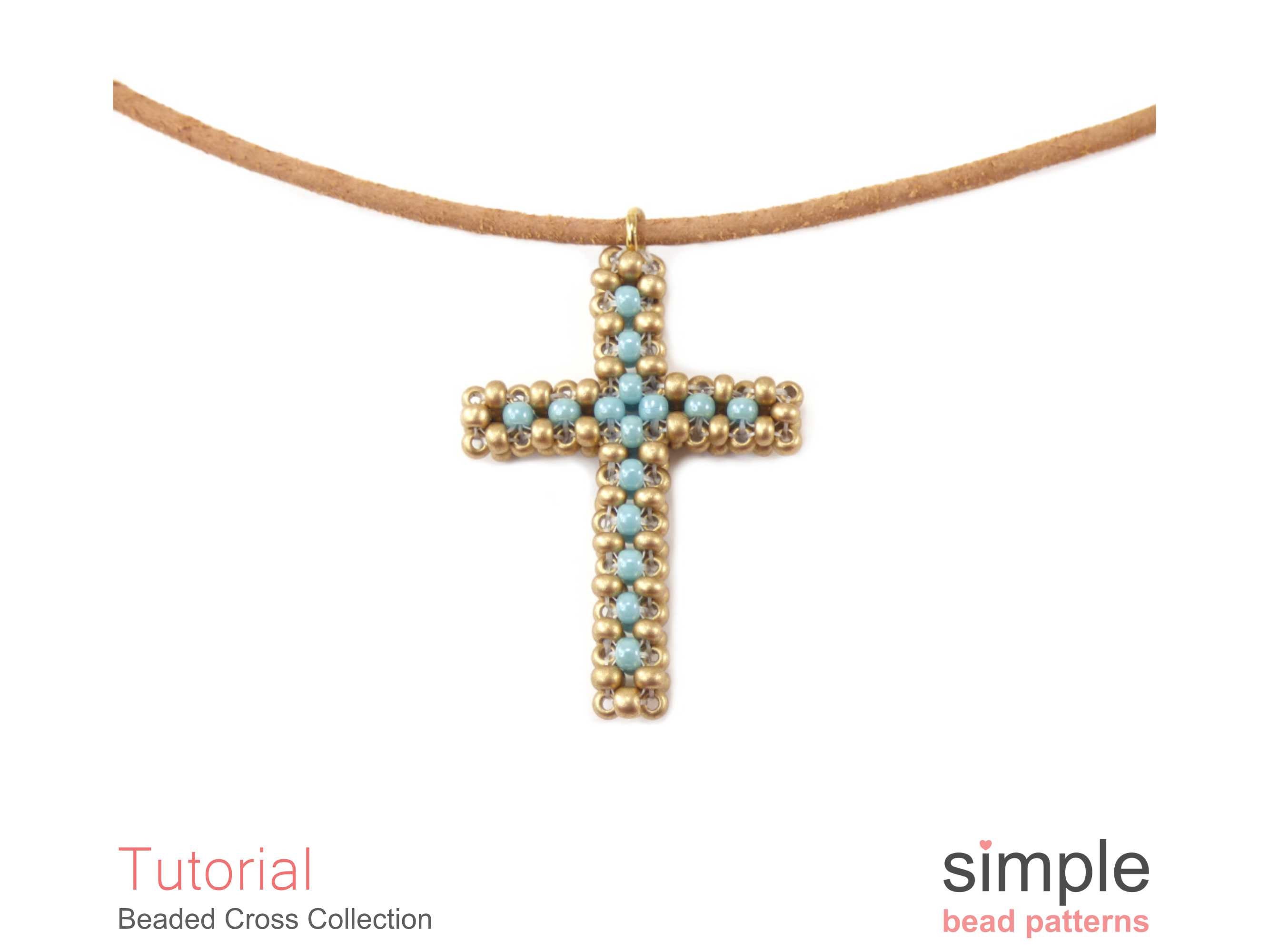 Beaded Cross Tutorial How to Make a Beaded Cross Necklace Etsy