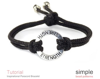 DIY Slide Knot Bracelet Tutorial PDF: "Inspirational Paracord Bracelet" Design