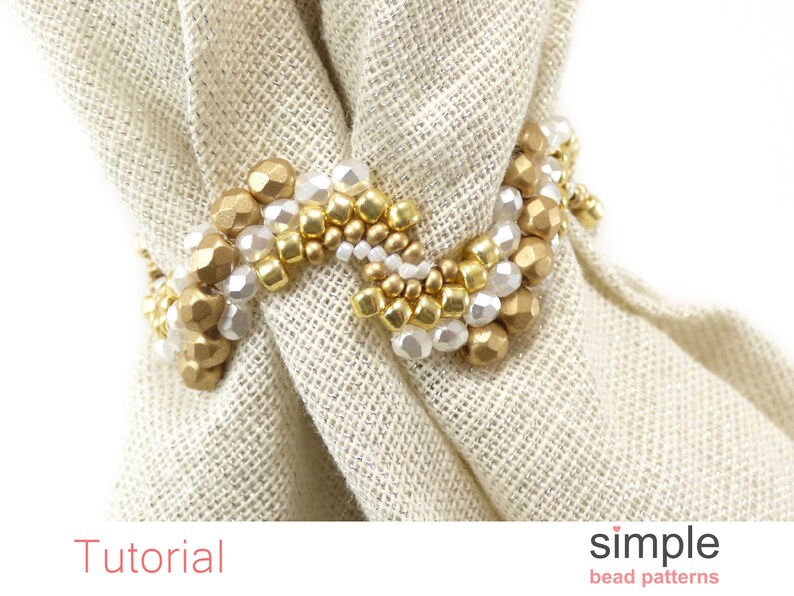 DIY Beaded Napkin Rings Instructions Peyote Stitch Pattern Etsy