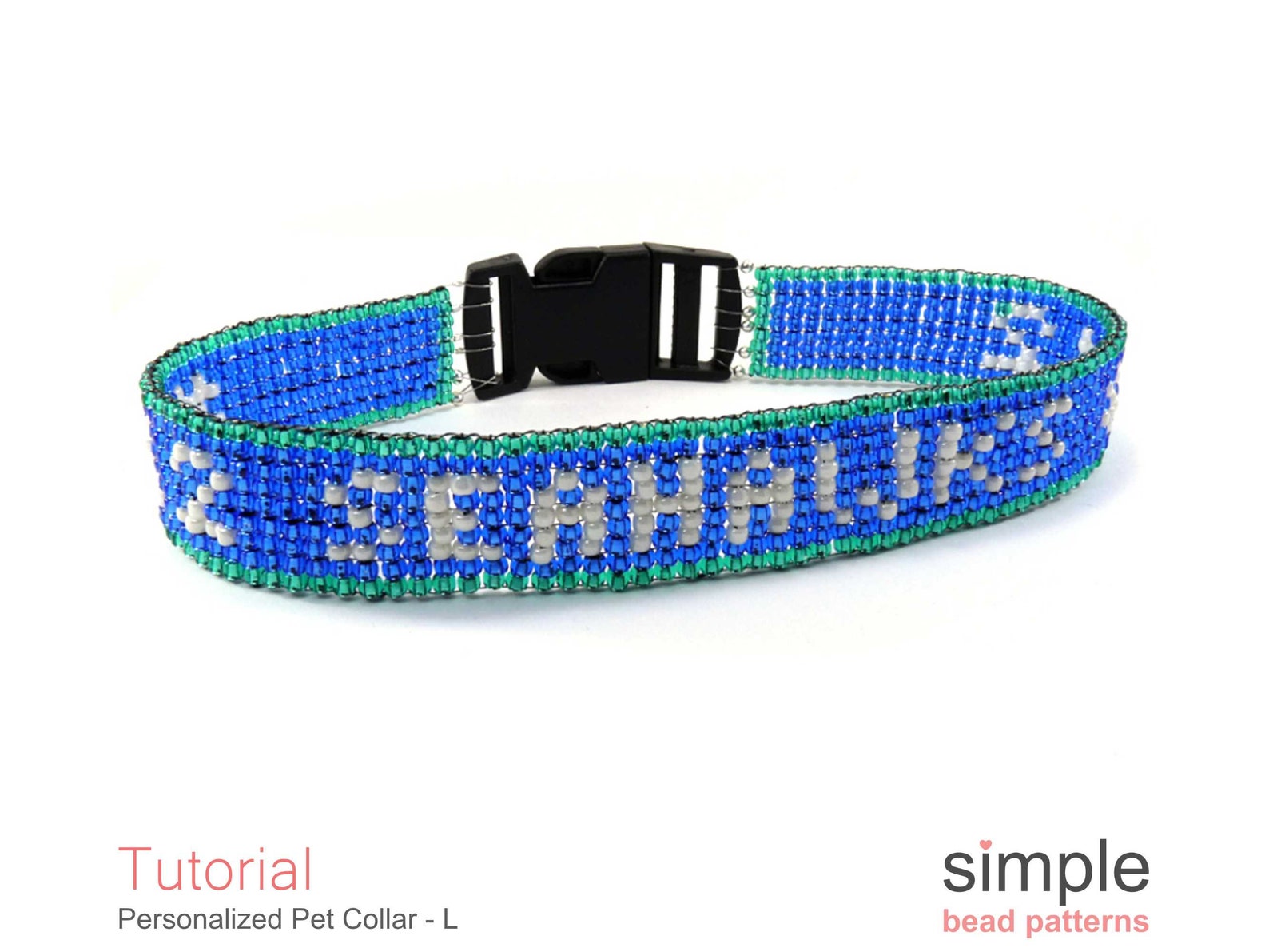 DIY Large Beaded Dog Collar Beading Pattern and Tutorial Bead Etsy