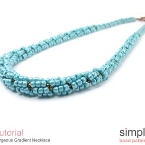 Necklace Beading Pattern, Beaded Necklace Tutorial, Jewelry Making Beading Pattern, Gradating Necklace, Spiral Stitch, Spiral Rope, P-00192 image 7