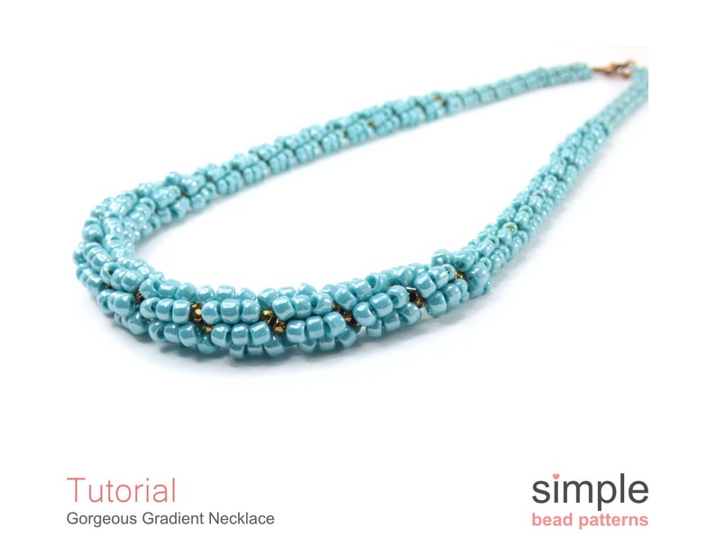 Necklace Beading Pattern, Beaded Necklace Tutorial, Jewelry Making Beading Pattern, Gradating Necklace, Spiral Stitch, Spiral Rope, P-00192 image 7