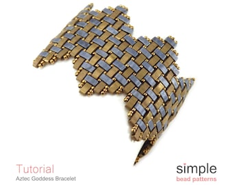 Zig Zag, Half Tila, Wide Beaded Bracelet Tutorial PDF: 