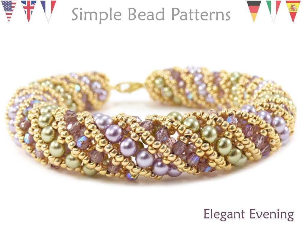 Netted Stitch Beading Pattern Bracelet Necklace Jewelry Etsy