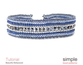 Herringbone Stitch Beading Tutorial PDF: "Beautiful Bollywood" Design